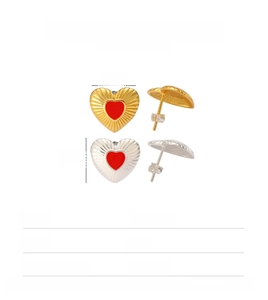 Detailed size specifications and 925 silver certification for heart-shaped stud earrings