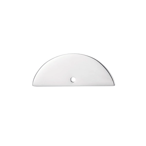 Macro detail of silver stainless steel semi-circle pendant for DIY jewelry making