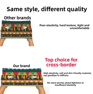 Detailed shot showing high elasticity and soft skin-friendly fabric of African print headband