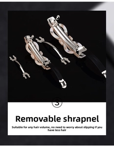 Detail view of the detachable anti-slip metal spring mechanism on the marble hair clip