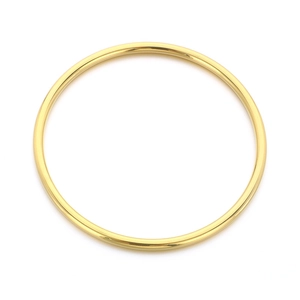 Minimalist 55mm inner diameter 3mm wire gold stainless steel bangle with polished finish