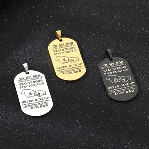 Pendentifs personnalisés en acier inoxydable noir, or et argent pour fils de papa
