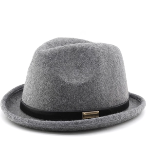 Classic Fedora Hat Polyester Felt Vintage Jazz Style With Leather Belt And Gold Metal Buckle For Men Women Autumn Winter