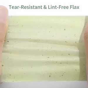 Linen facial oil blotting sheets showing high elasticity and anti-tear durability