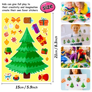 Christmas tree and snowflake puzzle stickers DIY holiday window decoration set of 6 sheets