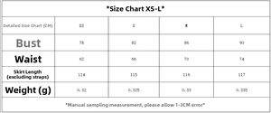 Detailed size guide table for women poplin midi dress including chest and waist measurements