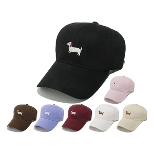 Cotton Embroidered Dachshund Dog Baseball Cap Adjustable Sun Hat Casual Outdoor Hip Hop Sports Headwear