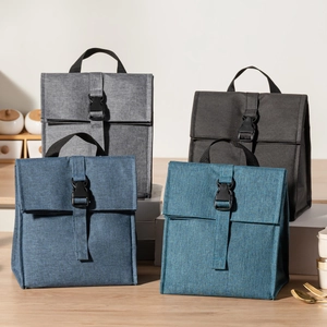Insulated Lunch Bag Oxford Cloth Thermal Bento Pouch Large Capacity With Adjustable Shoulder Strap For School Picnic Office