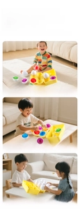 Educational matching eggs toy showing different play ways for ages one to three years old