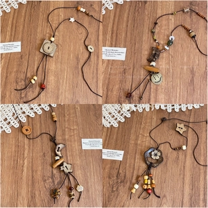 Collana Lunga Etnica Perline In Legno Fatte A Mano Ciondolo In Pietra Ceramica Gioielli Stile Retro Bohémien Per Donne