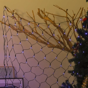 Filet lumineux LED solaire bleu pour décoration de jardin et de fête de Noël en plein air