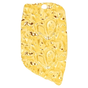 Irregular wrinkled 304 stainless steel heart pendant with polished golden textured finish