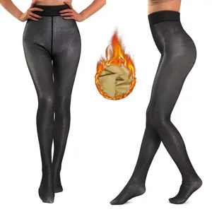 Dunkelgraue Thermo-Leggings mit Perlglanz-Effekt und breitem Bauchweg-Bund