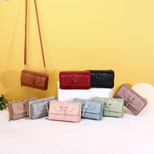 Cartoon Elephant Crossbody Phone Bag PU Leather Double Zipper Wallet Multi Functional Small Shoulder Purse For Women Girls