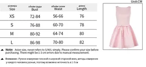 Size chart for autumn 2024 slim fit sleeveless bow dress with bust and waist dimensions