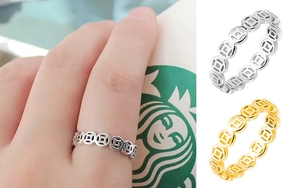 Detailed macro view of Chinese ancient coin lucky rings available in silver and gold finishes.