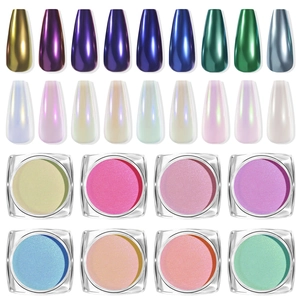 Poudre De Chrome Pour Ongles Aurora Effet Miroir Irisé Künstliche Perle Manucure DIY Paillettes Pour Décoration D'Ongles