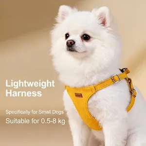 Suede Pet Dog Harness Vest Adjustable Soft Breathable Walking Outdoor Small Medium Dogs Cats Fashion Comfortable