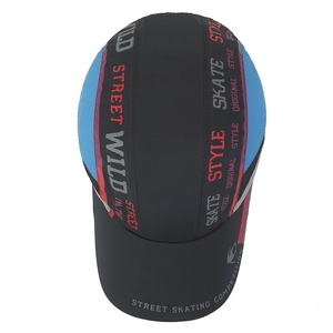 Quick-dry street style baseball cap with multicolor patchwork and skate style printing