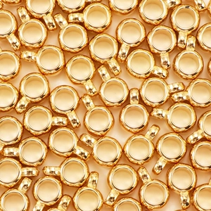 Cuentas De Gancho Redondas De CCB Chapadas En Oro Conectores De Colgante Con Agujero Grande Para Hacer Joyas De Bricolaje Pulsera Collar
