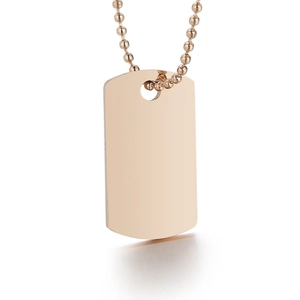 Minimalist Dog Tag Pendant Necklace Polished Stainless Steel Blank Jewelry For Men Women Ball Chain