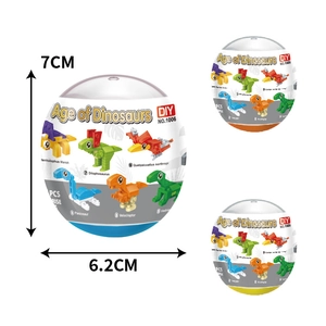 DIY dinosaur building block toy in 7cm egg packaging for kids featuring Jurassic models