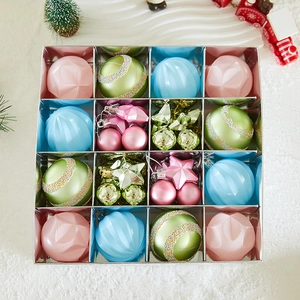 6cm colorful Christmas ball ornaments set with matte and glitter finishes for Xmas tree