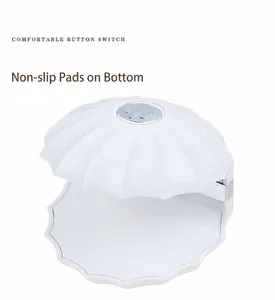 Lámpara de uñas tipo concha con botón cómodo y tecnología LED de secado rápido