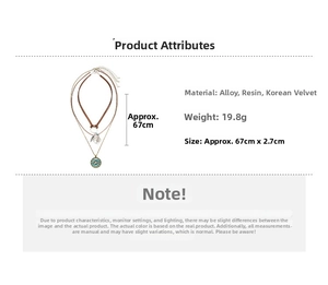 Specifiche del set collana boho a 3 strati con foglia in resina e ciondoli albero