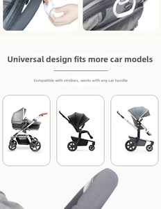 Detail view of universal stroller hook made of durable plastic and large alloy carabiner