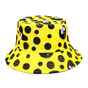 Bucket Hat Polka Dot Cartoon Mouse Pattern Reversible Sun Protection Cotton Polyester Casual Summer Outdoor Fisherman Hat