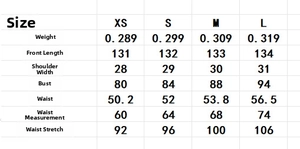 Detailed size chart for sexy deep V-neck sleeveless party dress from size XS to L