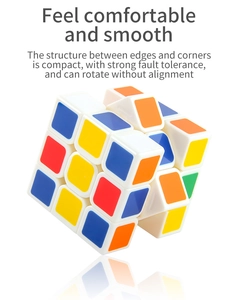 Detail of 3x3 puzzle cube showing smooth rotation, vibrant colors and high fault tolerance