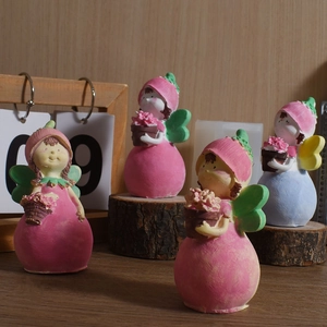 Cute fairy flower garden elf silicone candle mold resin statues for home decor