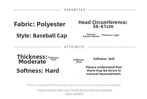 Size chart showing 56-61cm head circumference for the plush faux fur baseball cap