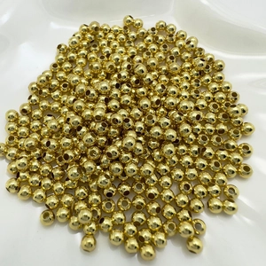 Perle Distanziatrici Rotonde In Rame Placcate Oro Perle Sciolte Cave Per La Creazione Di Gioielli Bracciali Collane Fai Da Te