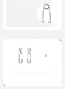 Détail macro de boucles d'oreilles en argent 925 avec micro-incrustations de zircone cubique