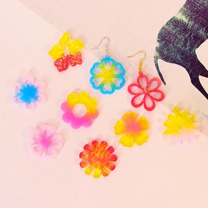 Colorful floral resin pendant molds and DIY earrings set for jewelry making