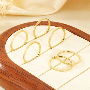 Minimalistischer Edelstahl Mattierter Glatter Ring Für Damen Vergoldet Rund Feiner Bandring Ins Stil Mode Schmuck Fingerring Geschenk