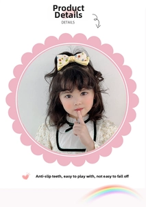 Detailed view of the colorful polka dot bow hair clip featuring non-slip teeth for girls