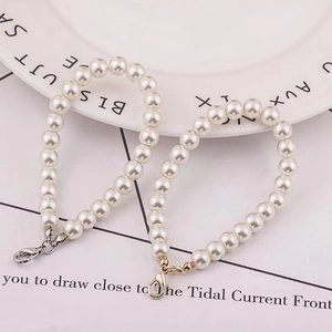 Imitation Artificial Pearl Short Chain Strap With Alloy Lobster Clasp For Bags Phones And Keychains Elegant Accessory