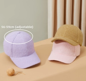 Knit baseball caps for winter in various colors with adjustable size 56-59cm