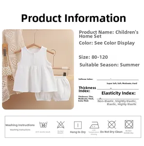 Detailed view of white double-layer cotton gauze pajama set with breathable crinkle texture