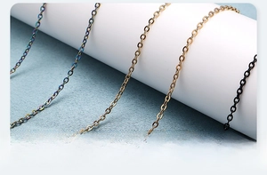 Close-up of 18K gold plated stainless steel necklace chains with non-fade finish