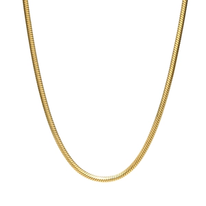 Collana a catena quadrata a serpente dorata lucida in acciaio al titanio minimale