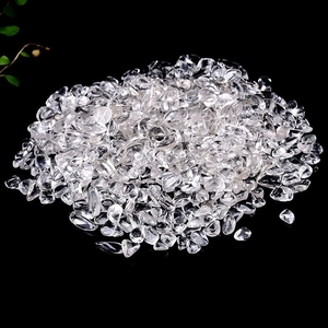 Polished clear natural white quartz crystal stone chips for purification and home decor