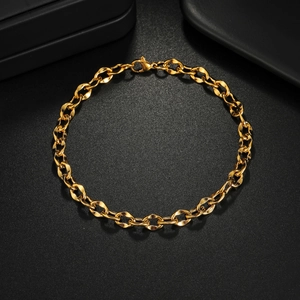 Bracciale da uomo a catena cubana ritorta in oro realizzato in acciaio inossidabile