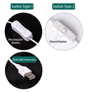 Natural amethyst crystal night light with USB power cable and manual button switch