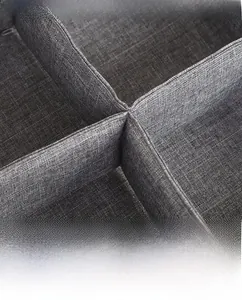 Close-up of durable grey oxford fabric storage box featuring multi-grid divider design