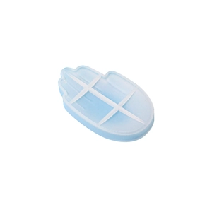 Mini hand-shaped silicone mold for DIY resin coasters and candle holders in translucent blue